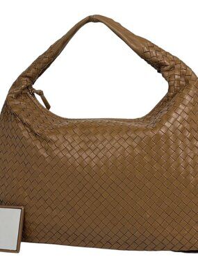 Bottega Veneta Intrecciato Shoulder Bag Hobo Leather Brown
